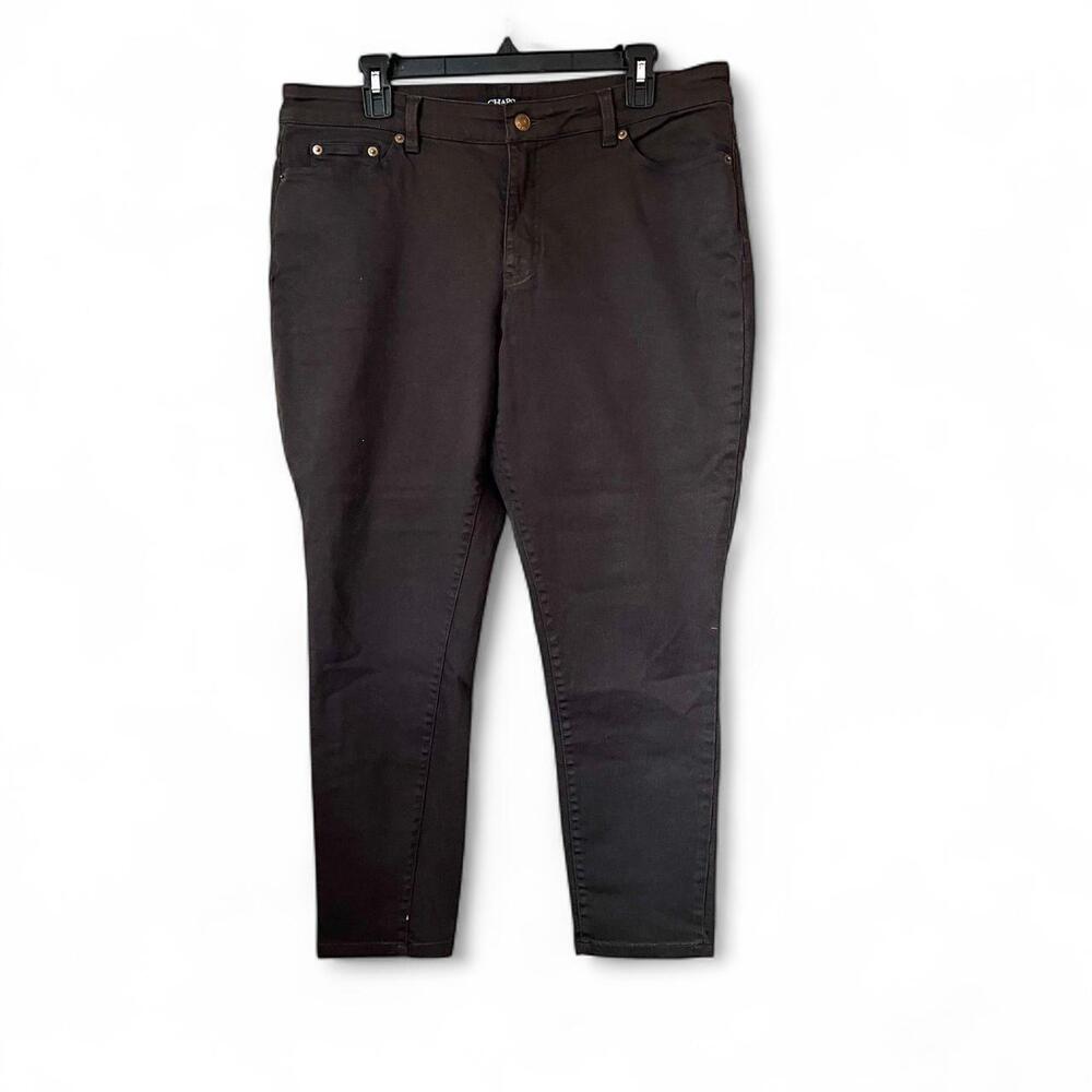 Chaps Women's - Straight Leg Denim Jeans - Brown - Size 14 Petite Length